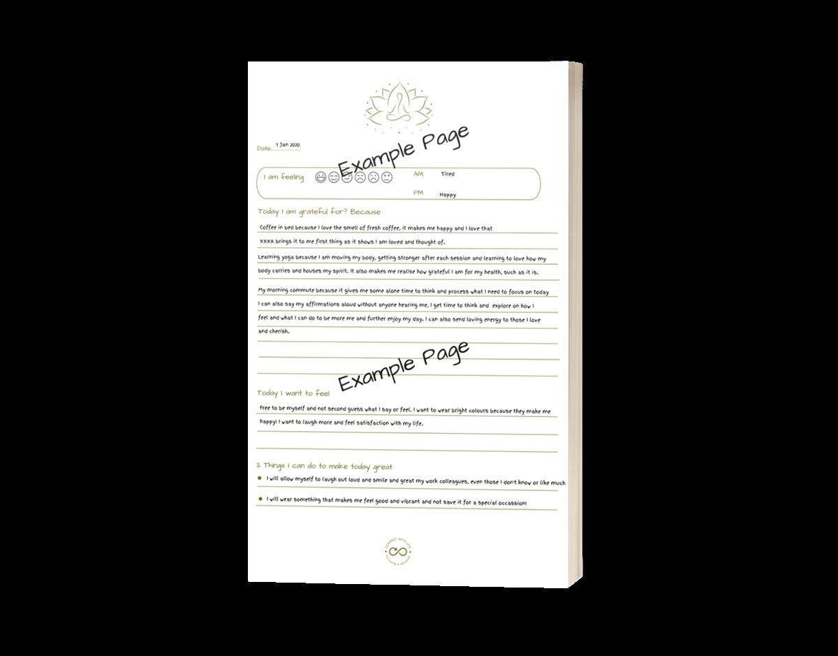 Example page from inside the Gratitude & Affirmations Journal